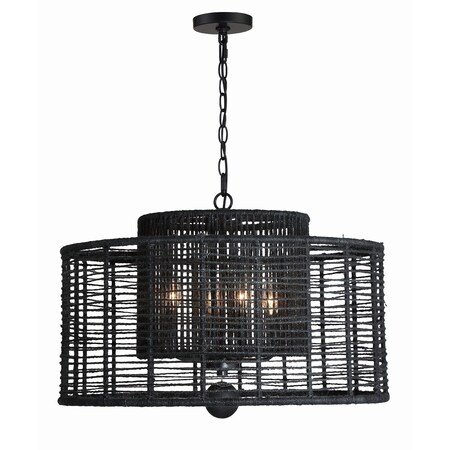 Crystorama Jayna 4 Light Matte Black Chandelier JAY-A5004-MK